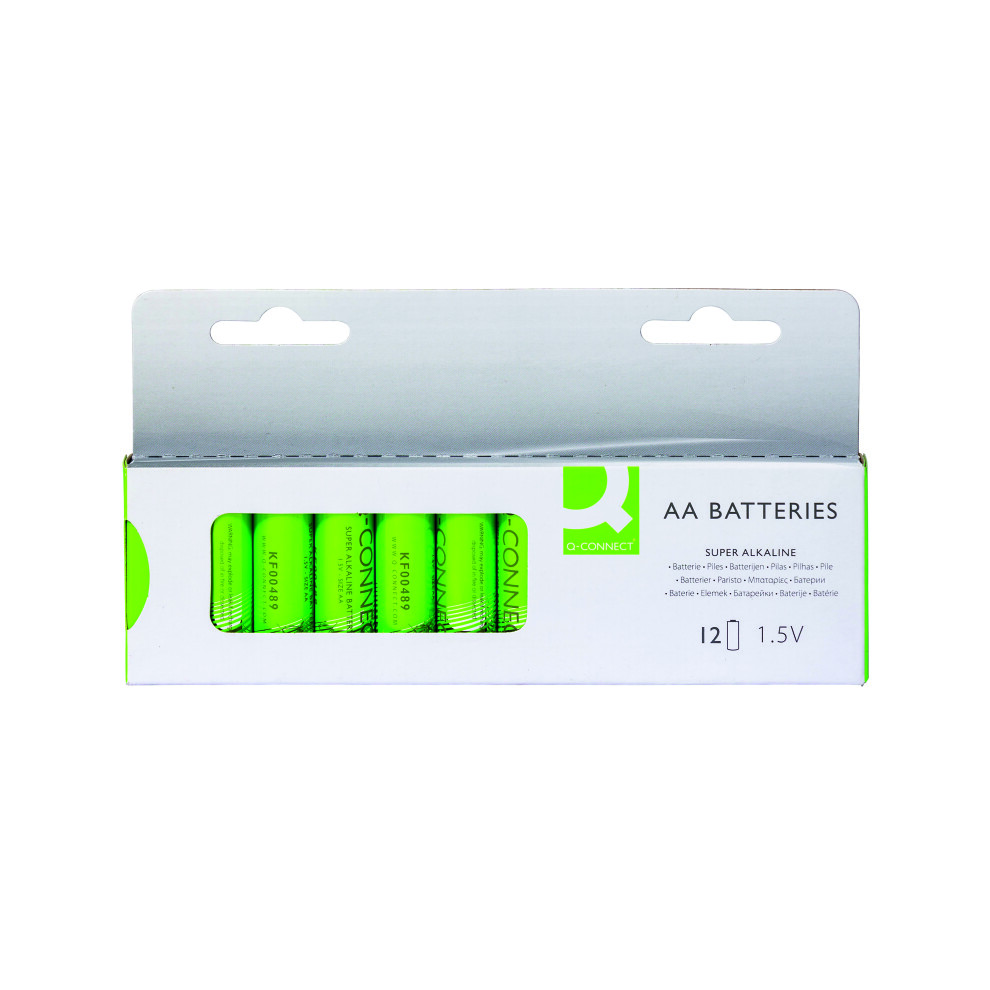 Q-Connect Aa Alkaline Batteries (Pack Of 12) Kf00644 5036446804198