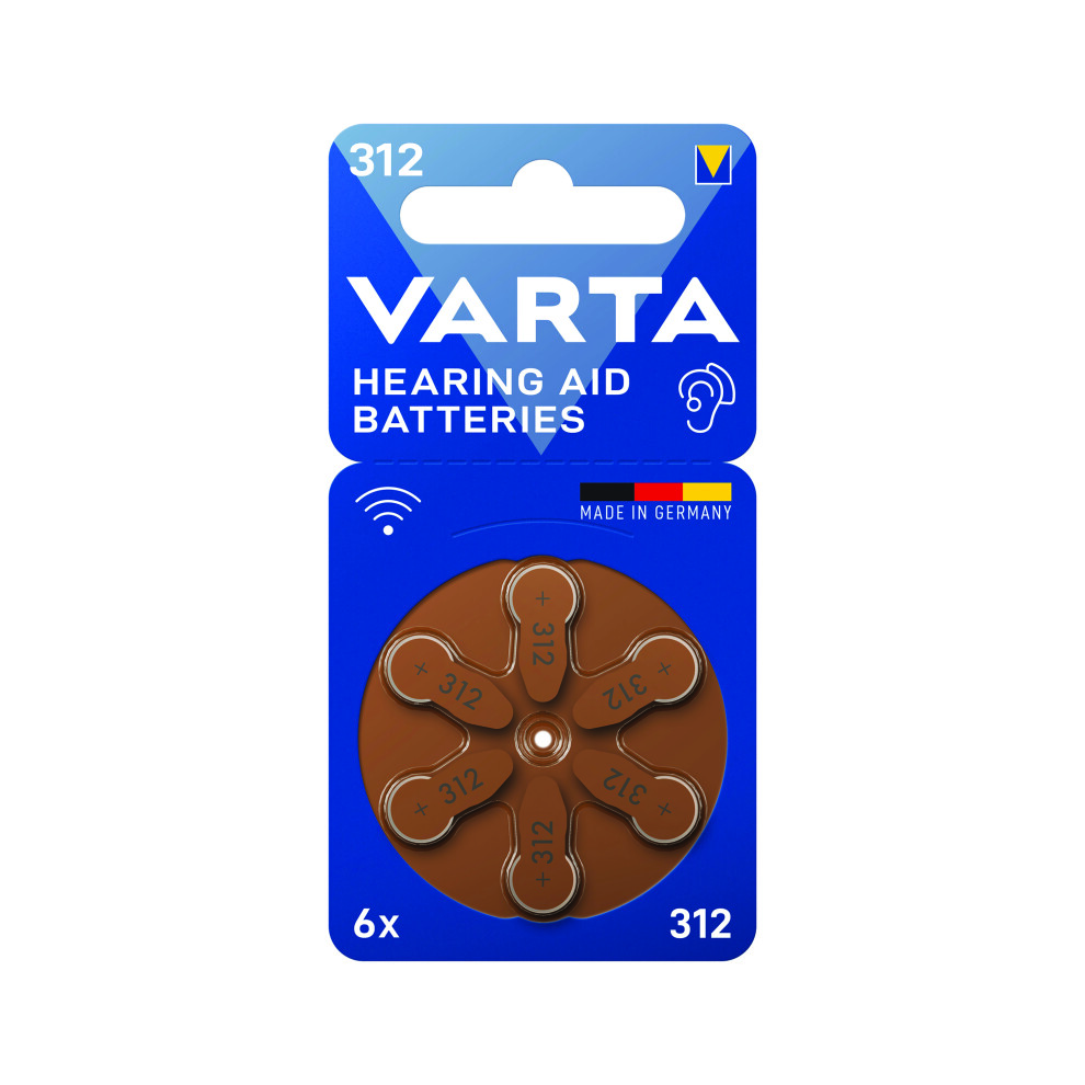 Varta Hearing Aid Batteries 312 (Pack Of 6) 24607101416