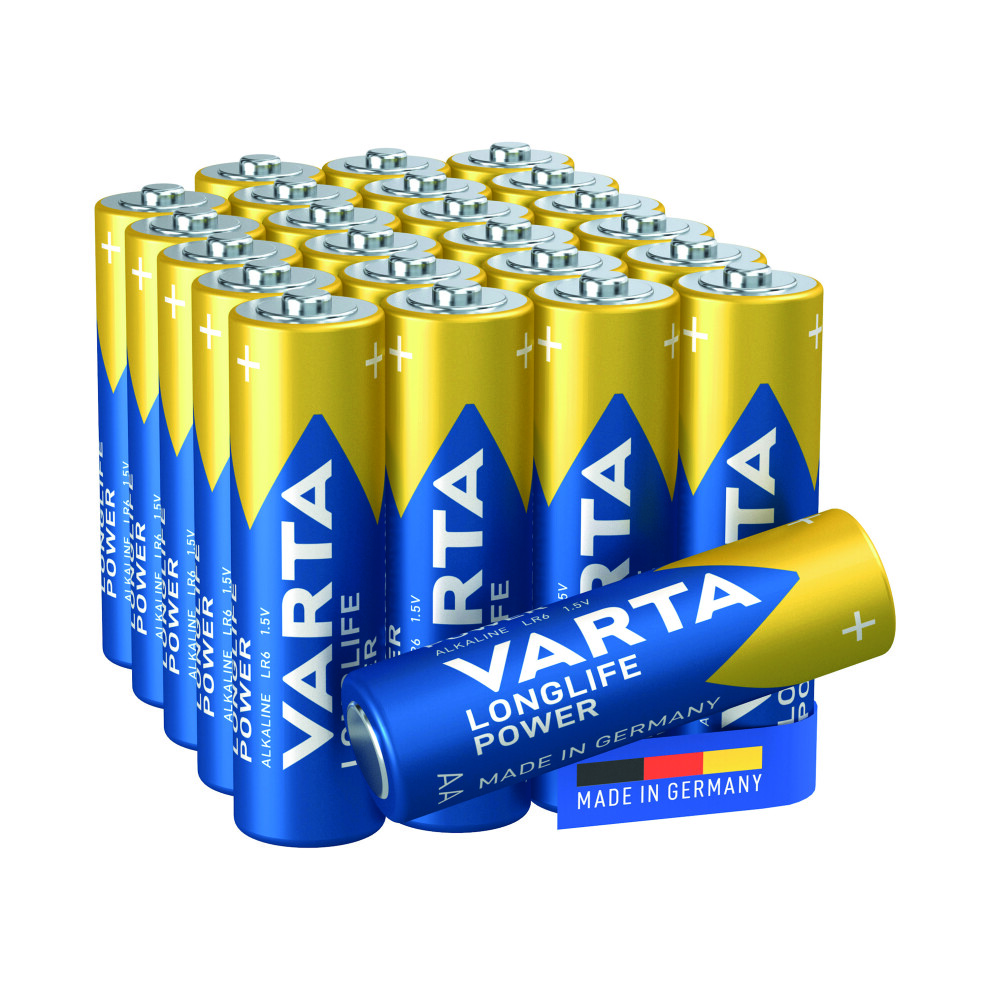 Varta Longlife Power Aa Alkaline Battery 1.5V (Pack Of 24) 4906121134