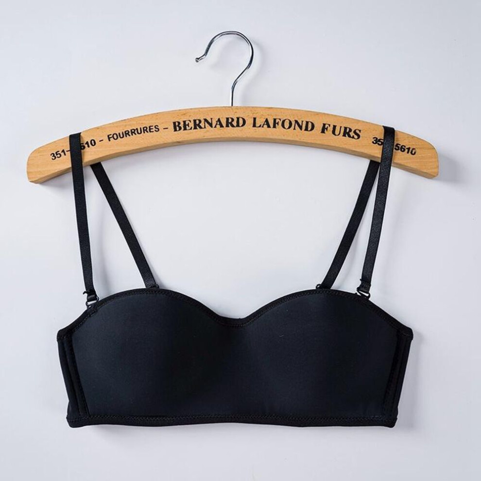 (black, 36/80AB) Reusable Backless Strapless Bras Comfortable Seamless Invisible Push Up Bra Lingerie Underwear For Wedding Party