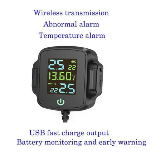Motorcycle Tire Pressure Monitoring System LCD Display 2 External Sensors 2