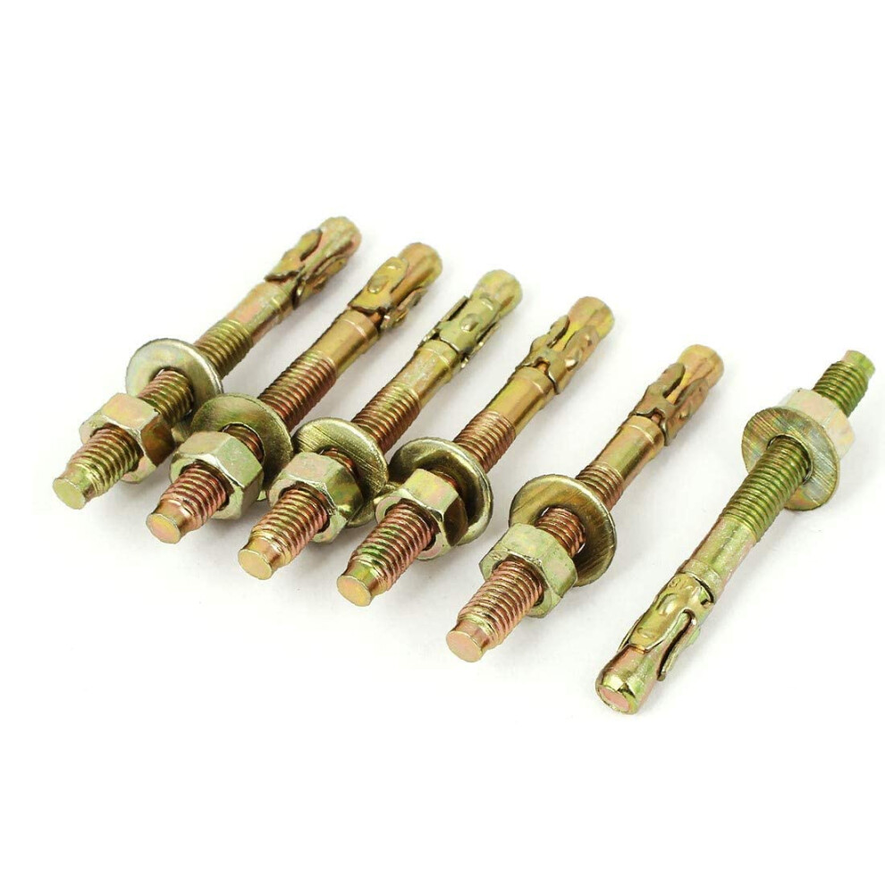 6Pcs M8x80mm Metal Wedge Anchor Car Repair Gecko Expansion Bolt Bronze Tone (Color : Multiple Colors) 326300376165