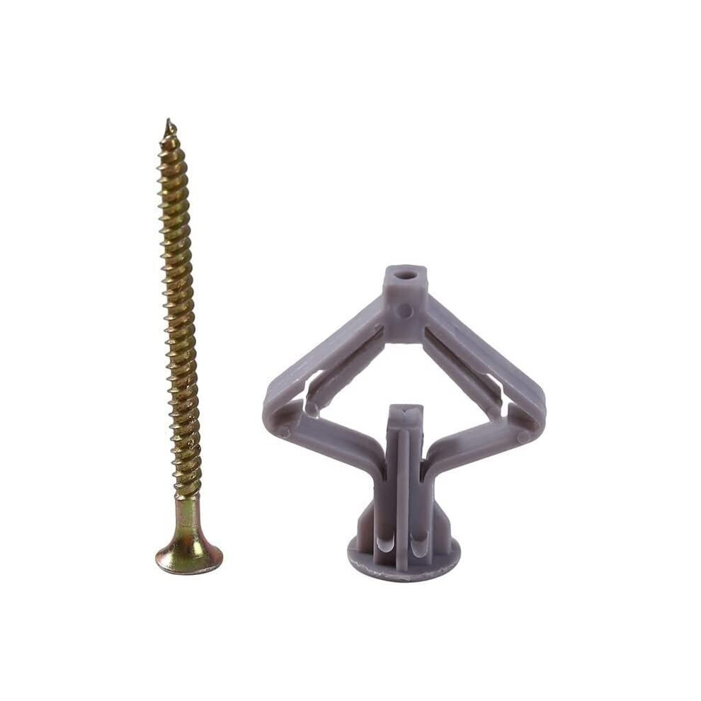 Expansion Screw Bolts,Expansion Drywall Anchor Kit With Screws Self Drilling Wall Home Pierced For Nylon Plastic Gypsum Board(100Pcs) 744965940017