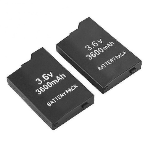 2pcs 3600mah Black 3.6v Slim External Replacement Battery Pack for Sony Psp 2000/3000 2