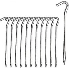 Tent Pegs - Aluminium Tent Stakes Pegs with Hook - Hexagon Rod Stakes Nail Spike Garden Stakes Camping Pegs for Pitching Camping Tent, Canopies