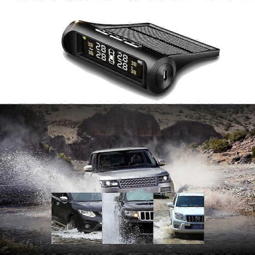 TPMS Wireless Solar Tire Pressure LCD Monitoring System with 4 External Sensor 2