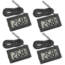 4x Digital Lcd Thermometer Temperature Monitor with External Probe for Fridge Freezer Refrigerator Aquarium Qus