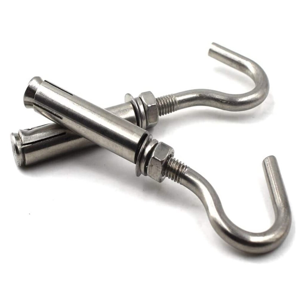 Nut Expansion Sleeve,Hardware Screw Nut M10 Open Cup Hook Expansion Bolt 304 Stainless Steel Pack Of 4 (Size : M12) (Color : Onecolor) 325436832590