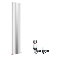 (1800x380mm, White) iBathUK Strata Anthracite Double Panel Mirror Radiator , Designer Radiators, Double Panel Radiators