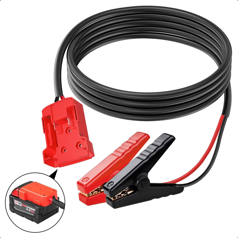 Jumper Cable Clamps Compatible With Milwaukee M18, 6.2Ft 8Awg Battery Jumper Starter 354398636854