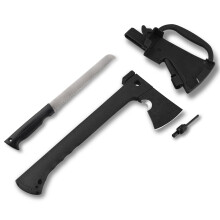 Camping Hand Axe with Sheath and Survival Gear  Hatchet with Nested Serrated Wood Saw Knife and Magnesium Fire Starter Tools