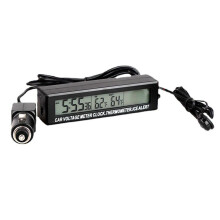 Essential Car Thermometer Clock with Voltage Meter Reliable Automotive Tool