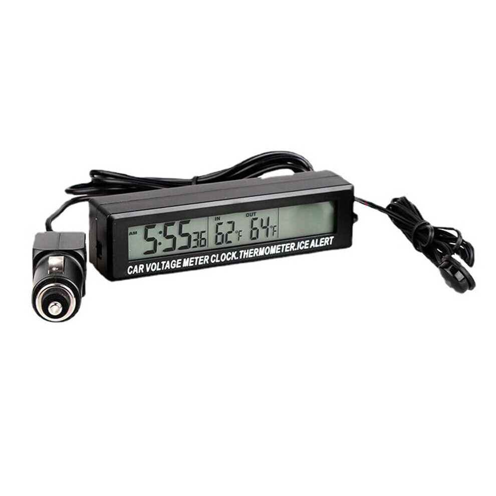 Essential Car Thermometer Clock With Voltage Meter Reliable Automotive Tool 354398637592