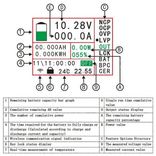 (500A) for DC 500V Wireless Digital Voltmeter Ammeter Multimeter Coulometer Battery Pow 2