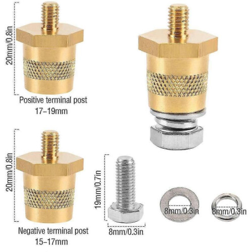 2pcs Battery Pole Adapter Terminal Connector Fittings M6 M8 Thread Post 2