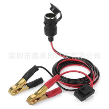 12V 220W Car Cigarettes Lighter Extension Cable Battery Clip to Female Socket Cord with 25A Fuse