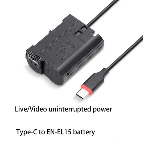Type-C to EN EL15 Dummy Battery Camera Power Adapter for D7100 D800 D810 D7200 2