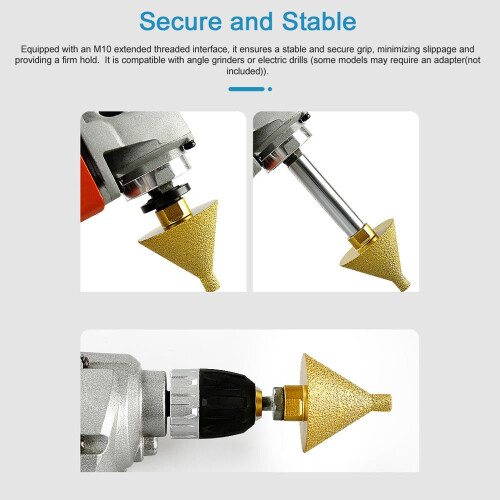 Diamond Beveling Chamfer Bit, Thread Diamond Countersink Drill Bit for Tile Marble etc. 2