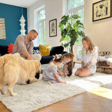 (Cream Shaggy, 160 x 230 cm (5ft 3 in x 7ft 7in)) Xtra Large Nonslip Rugs Shaggy Fluffy Soft Traditional Carpets for Livingroom & Bedroom