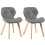 Charles Jacobs (PU Grey) Charles Jacobs Set of 2 Diamond Patterned Dining Chairs with Beech Wood Legs 1