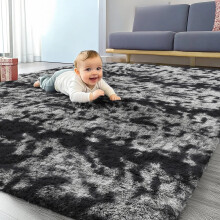(Dark Grey Shaggy, 200 x 290 cm (6ft 7in x 9ft 3in)) Xtra Large Nonslip Rugs Shaggy Fluffy Soft Traditional Carpets for Livingroom & Bedroom