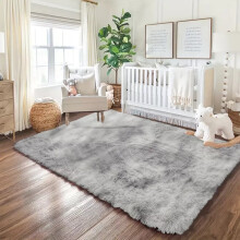 (Light Grey Shaggy, 200 x 290 cm (6ft 7in x 9ft 3in)) Xtra Large Nonslip Rugs Shaggy Fluffy Soft Traditional Carpets for Livingroom & Bedroom