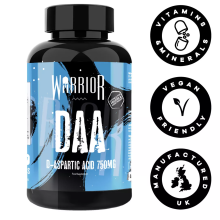 Warrior DAA D-Aspartic Acid 120 Caps Natural Testosterone Booster