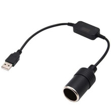 (B) USB C to 12V Cigarette Lighter Socket Adapter, Power Converter for Dash Cam GPS 35cm