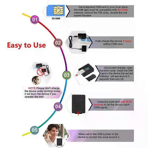 (5pcs) N9 Wireless GSM Listen Audio Bugging Surveillance Voice Detect Car GPS Tracker Real Time Listen Audio Wiretapping Tapping Device 2
