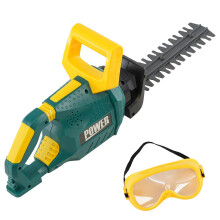 The Magic Toy Shop Battery Powered Kids Chainsaw Hedge Trimmer Toy with Goggles Lights Garden Tool