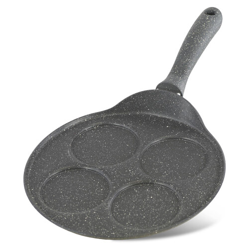 GEEZY GEEZY 4 Hole Non Stick Pancake Frying Pan Mini Crepe Maker for Eggs, Breakfast