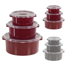 GEEZY Microwave Bowls with Lids Set of 3, Steam Release Vents, BPA Free, Meal Prep