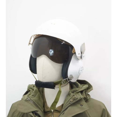 White Fighter Pilot Helmet Double Visor System Adjustable 1