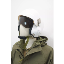 White Fighter Pilot Helmet Double Visor System Adjustable