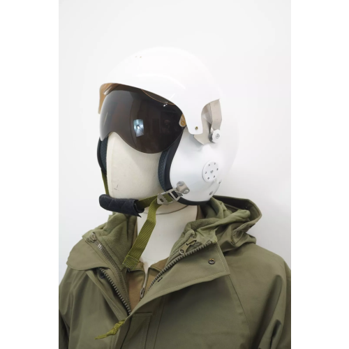 White Fighter Pilot Helmet Double Visor System Adjustable