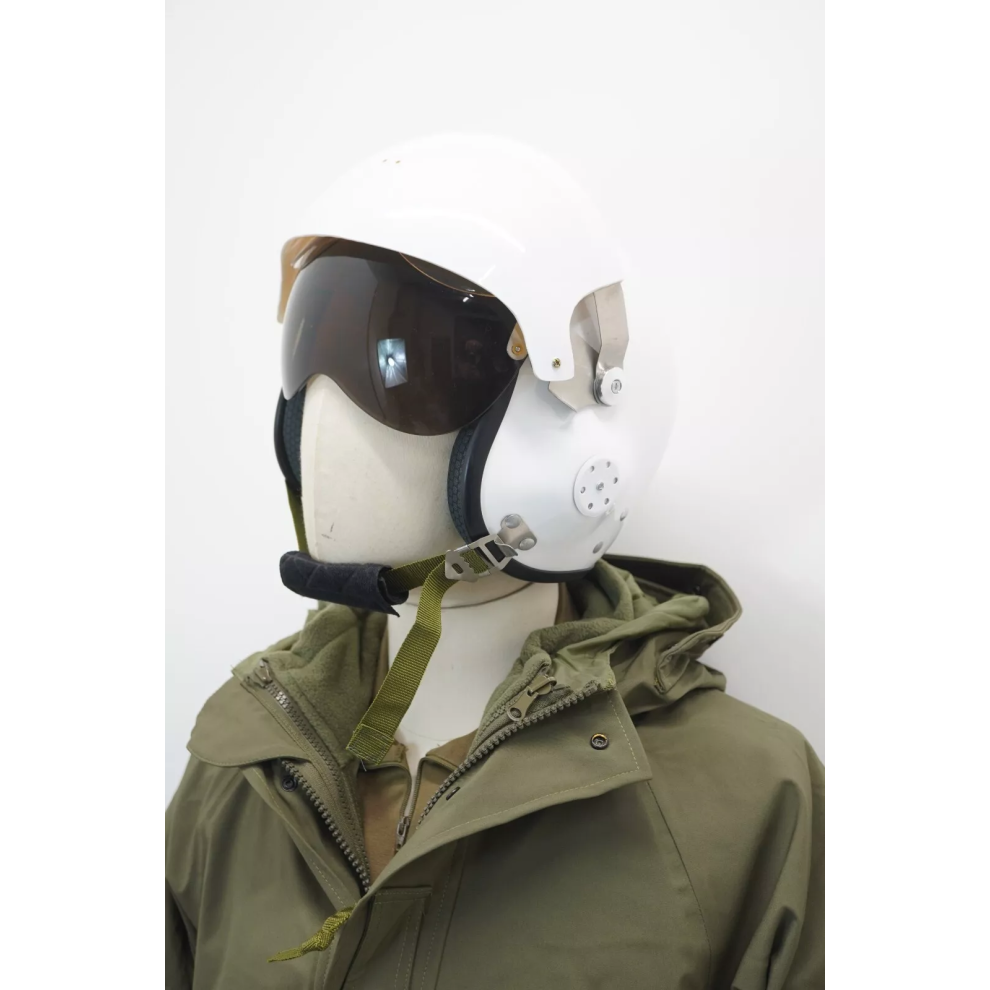 Military Surplus Fighter Pilot Helmet Double Visor System Adjustable White