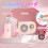 Chronus Mini Karaoke Machine, Portable Bluetooth, 2 Wireless Mics, Home/Party, Pink 7