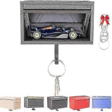 (D) Car Garage Key Holder with Opening Door, Unique Key Holder for Garage, 3D Printed Wall Mounted Key Holder for Entryway