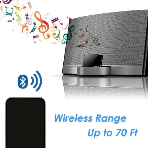 I-WAVE 30 Pin Bluetooth 5.1 Audio Receiver Music Mini Wireless Adapter for 30Pin Jack Analog Speake 2