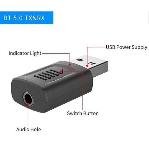 Portable USB Bluetooth Transmitter for TV, Low Latency Wireless Audio Adapter 2