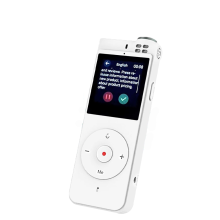 Dispositivo de grabación portátil con micrófono dual digital y funciones de reproducción de voz a texto y traducción instantánea - Blanco