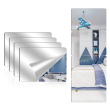 4 Pack Acrylic Mirrors for Wall,12 16 inch Self Adhesive Frameless Small Mirror Tiles