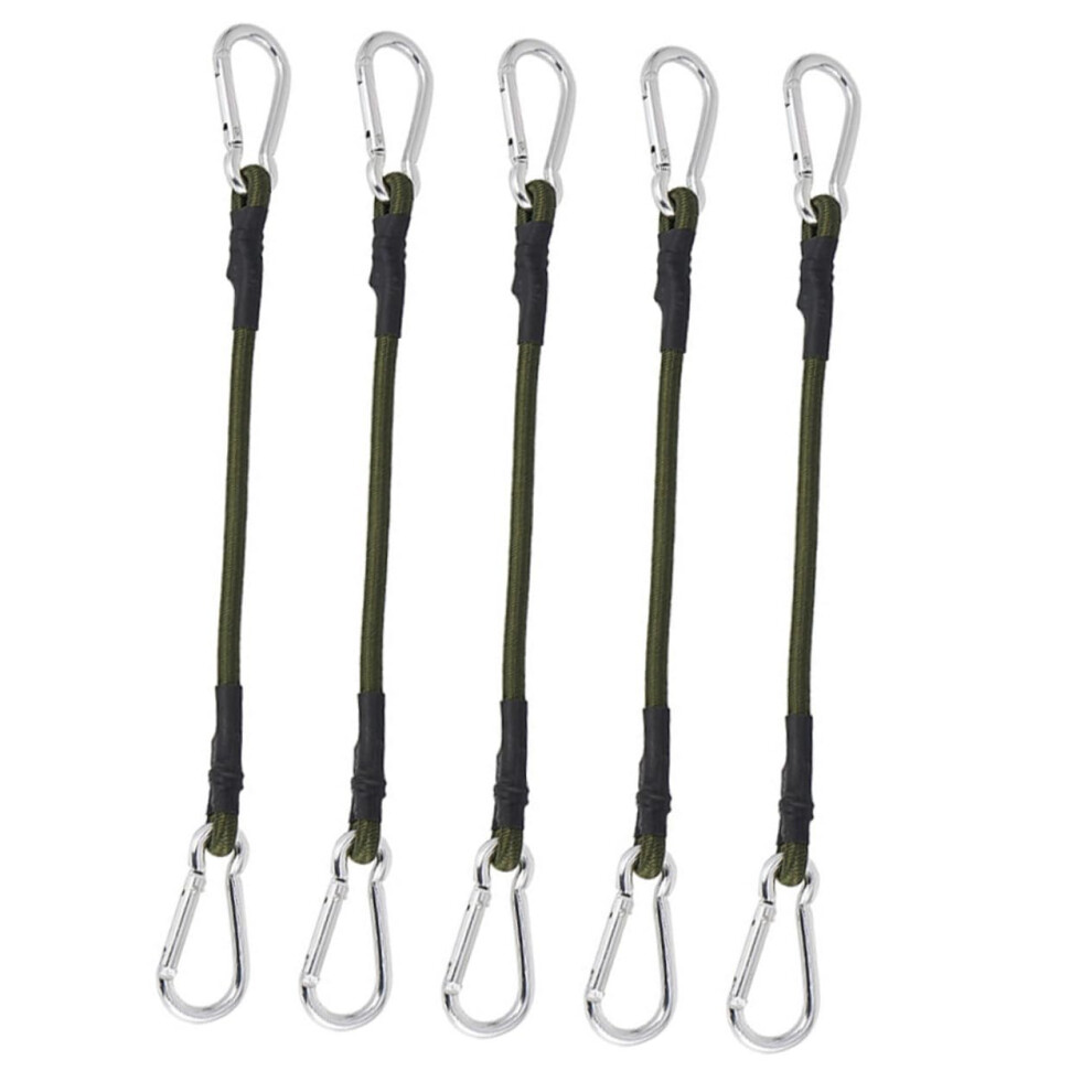 5Sets Outdoor Carabiner Elastic Rope Elastic Band Tent Lanyard 8Mm Camping Clothesline 162464157215