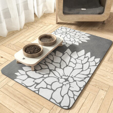 Pet Feeding MatAbsorbent Floral CatDog Food MatDog Mat for Food and Water Bowl