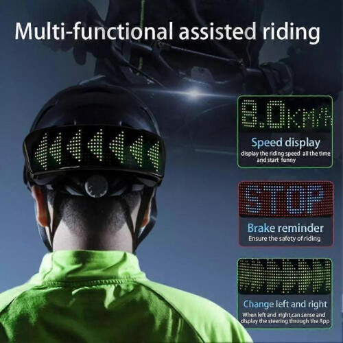 Smart Led Motorcycle Bike Cycling Helmet Display Sceen Light with Turn 1