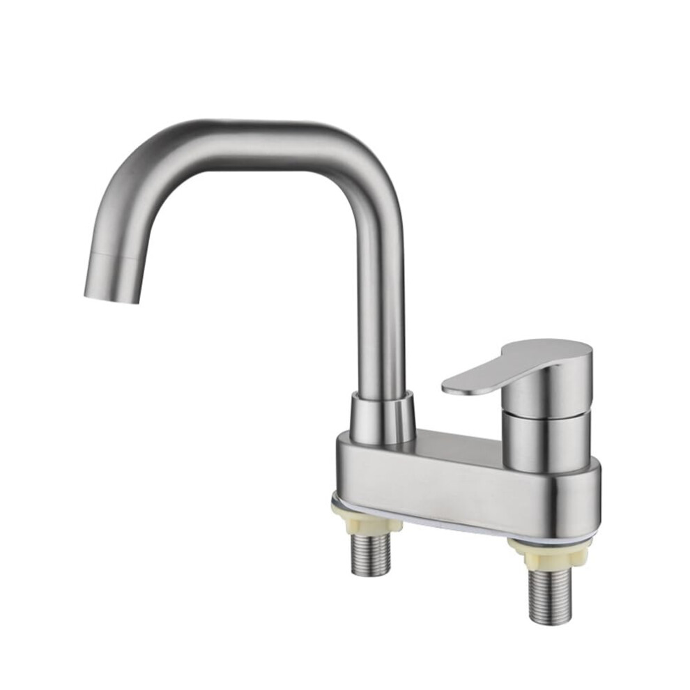 Single Handle Bathroom Centerset Faucet For Sink 2 Holes Washbasin Mixer Tap Brushed Nickel Bathroom Lavatory Vanity Sink Faucet 710581505671