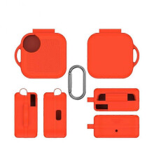 (orange) Bluetooth Headset Silicone Protective Cover Soft Shell Anti-Fall Storage Box