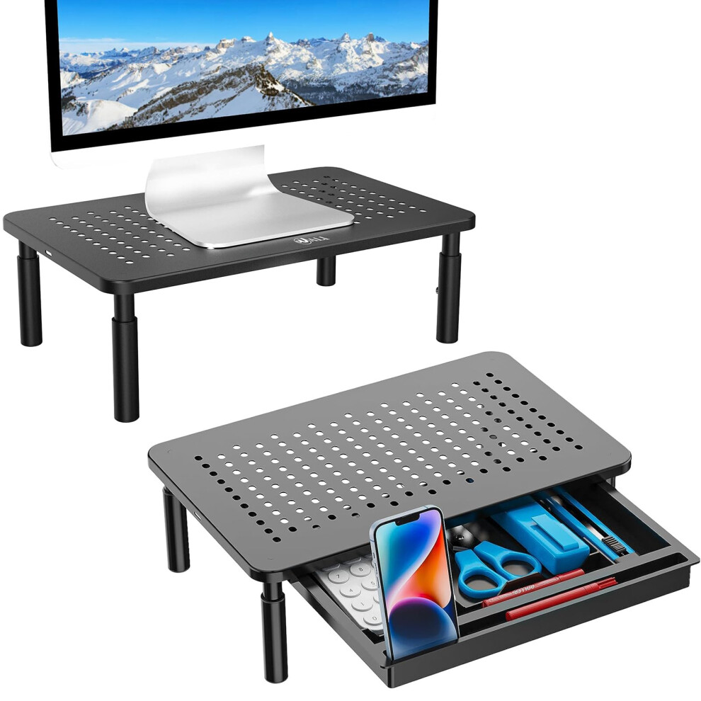 Height Adjustable Monitor Stand Riser With Drawer For Computer Monitor Refï¼Gyl 354398642701