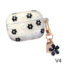 (pro.black.white) Headphone case with charm for AirPods 1 2 and AirPods 3 wireless Bluetooth