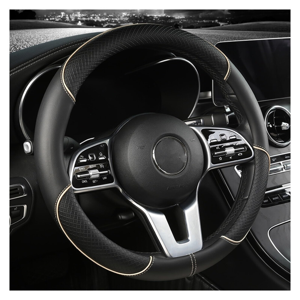 Car Steering Wheel Cover Set Universal Car Steering Wheel Cover Real Leather Wrinkleresistant Fashion Car Interior (Color : 1) 189729909754